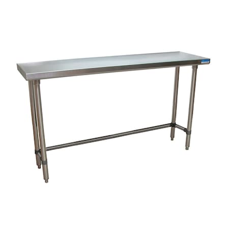 Bk Resources Stainless Steel Work Table Flat Top With Open Base 96"Wx18"D VTTOB-1896